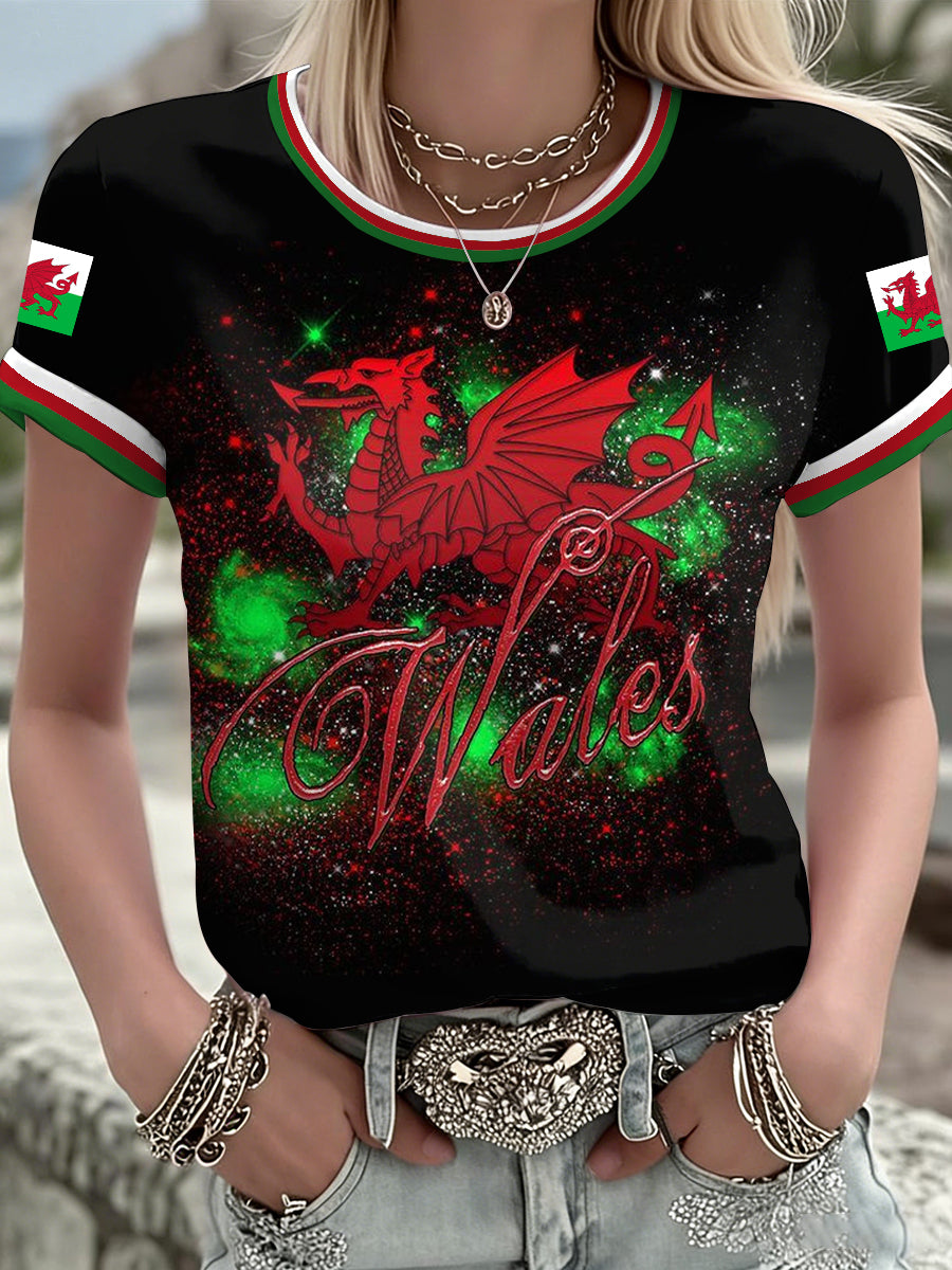 Women's Welsh Dragon Printed T-shirt