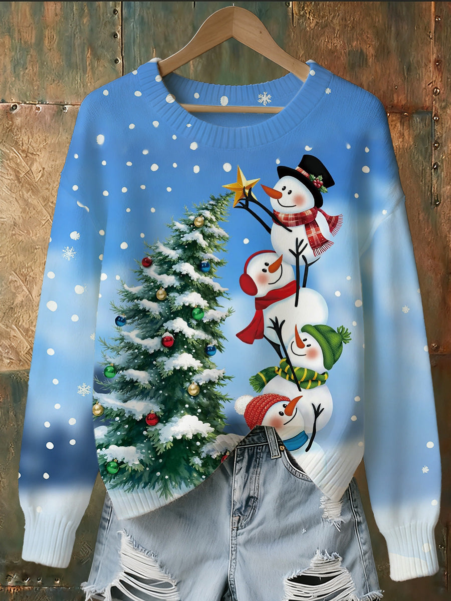 Women's Christmas Art Print Commemorative Sweatshirt