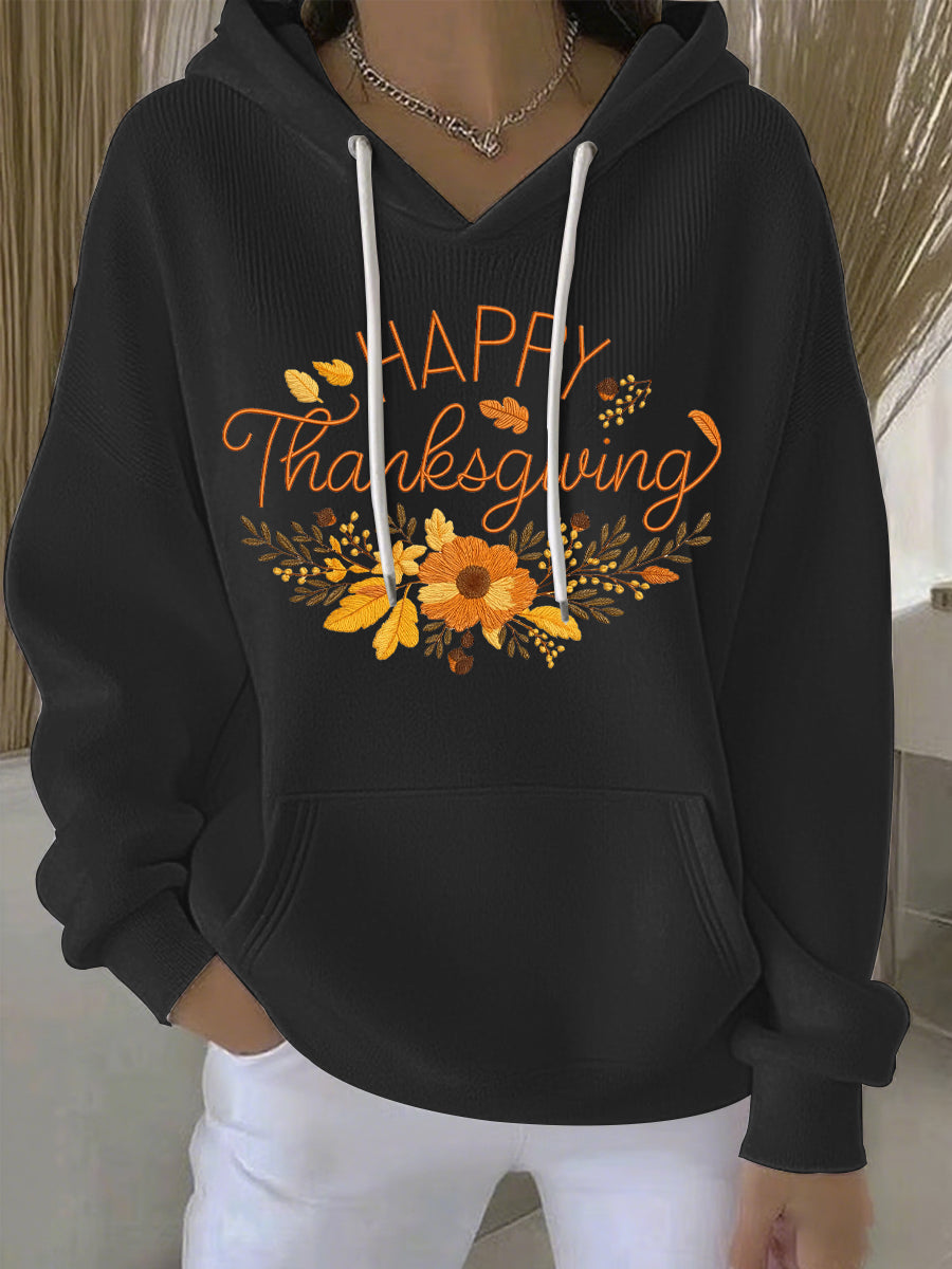 Women's Thanksgiving Print Casual Hoodie