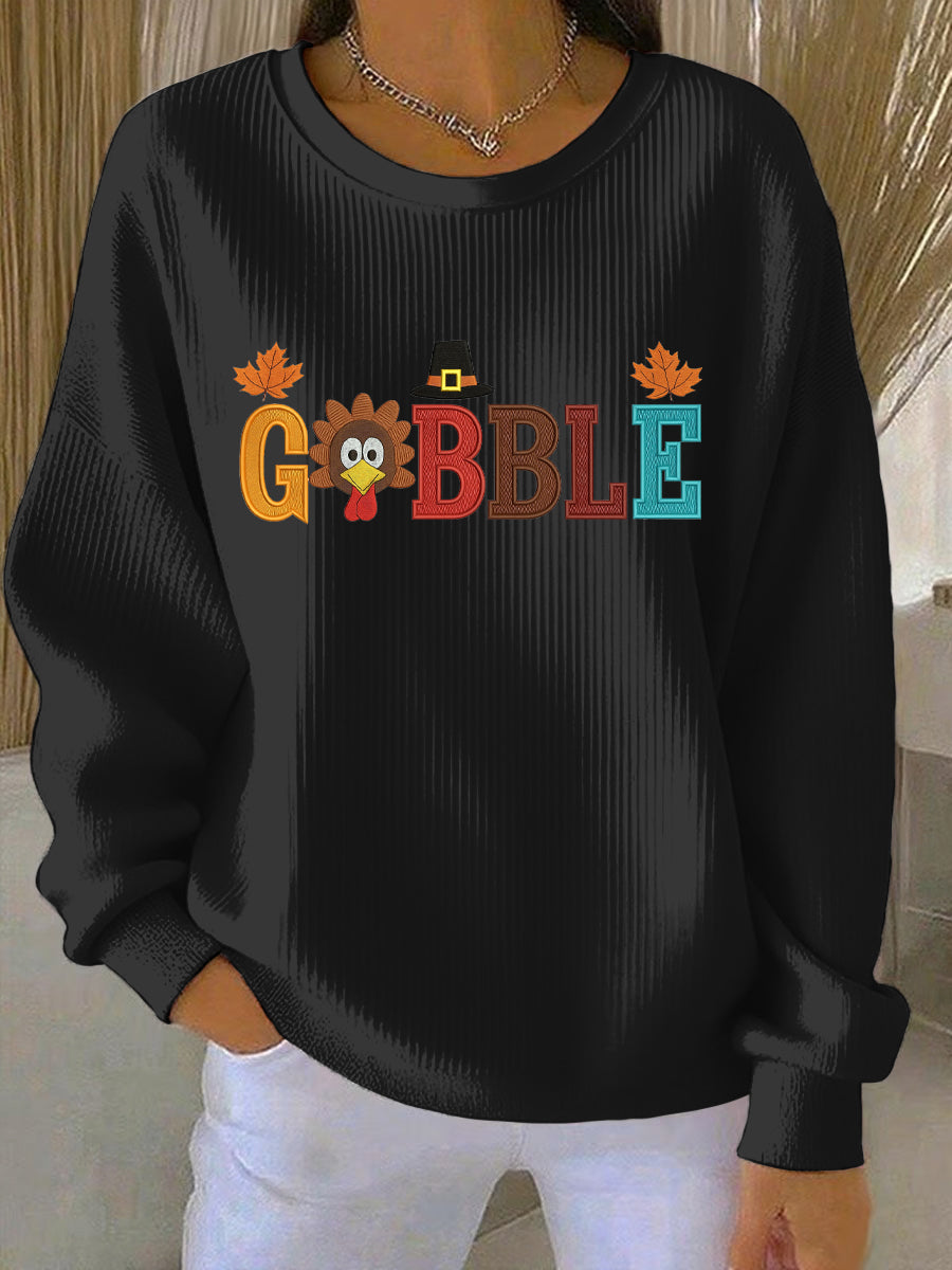 Women's Thanksgiving Print Casual Sweatshirt