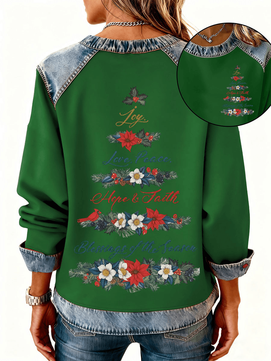 Women's Christmas Cross Print Casual Top