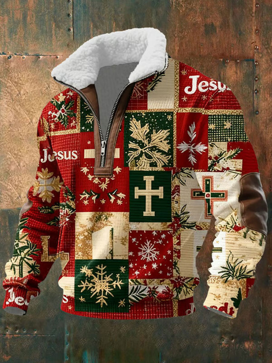 Men's Christmas Cross Print Casual Top