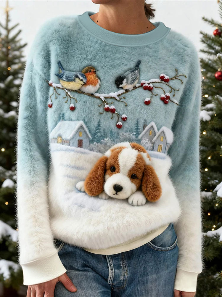 Women's Dog Print Casual Top