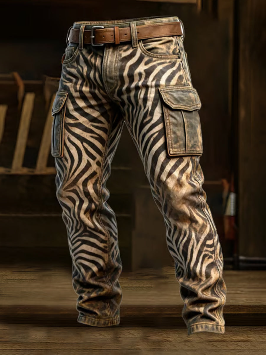 Men's Retro Business Style Casual Work Trousers