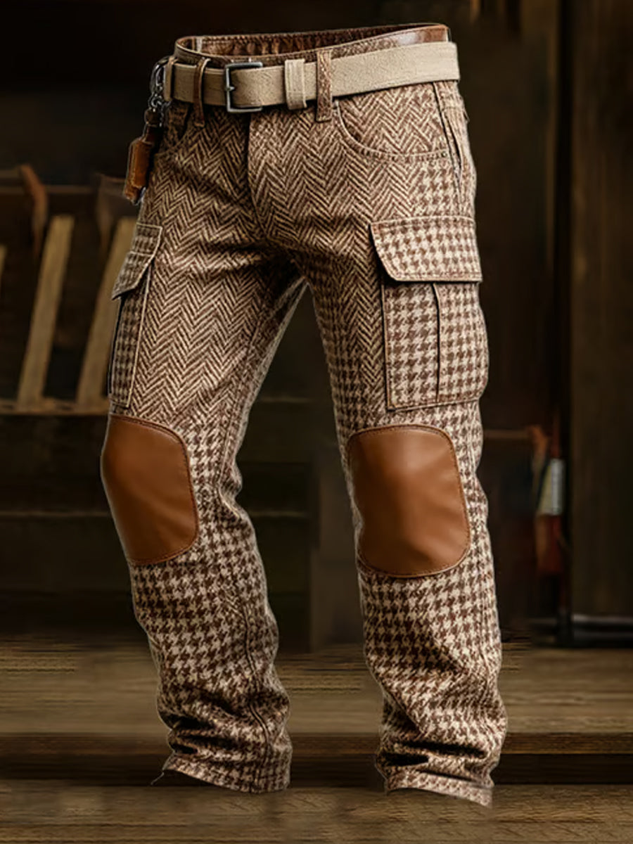 Men's Retro Business Style Casual Work Trousers