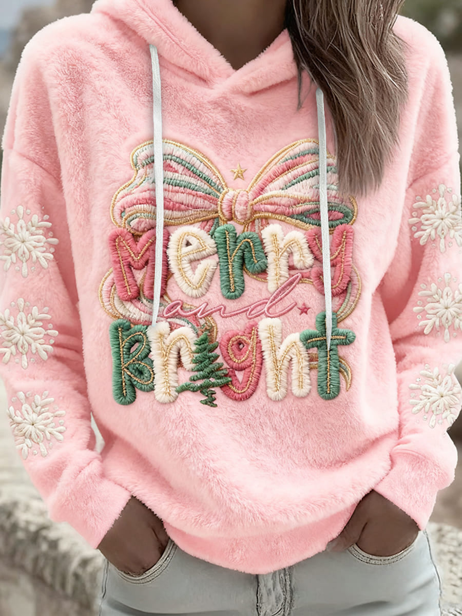 Women's Merry Christmas Flannel Hoodie