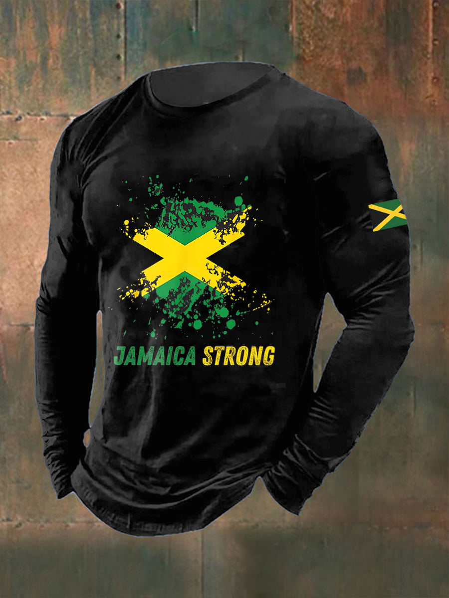 Men's Hurricane Melissa Printed Long Sleeved Round Neck T-shirt