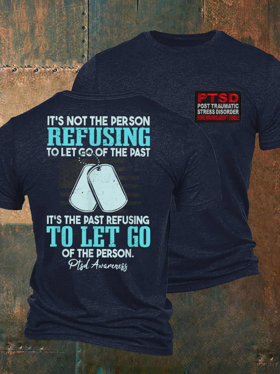 Men's PTSD Awareness Veteran Printed T-shirt