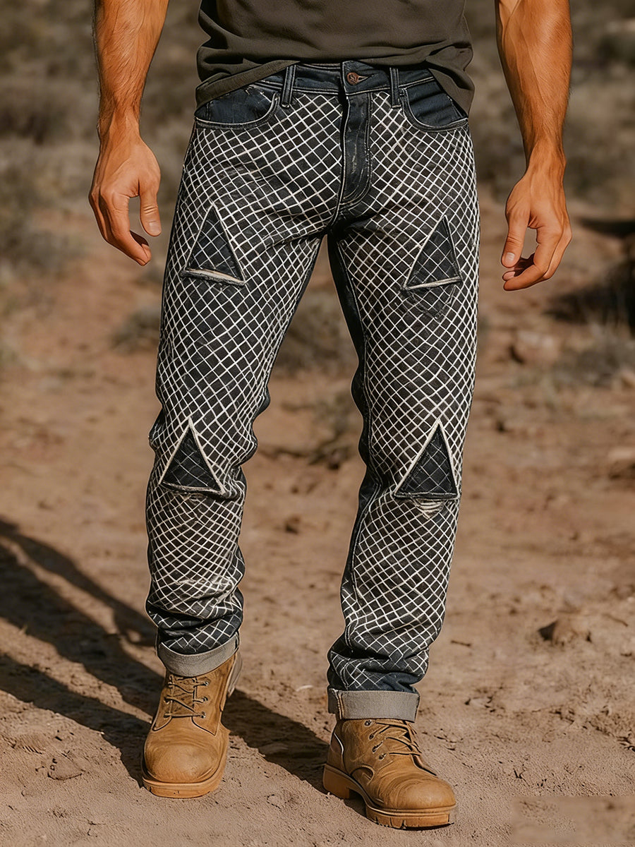 Men's Retro Business Style Casual Work Trousers