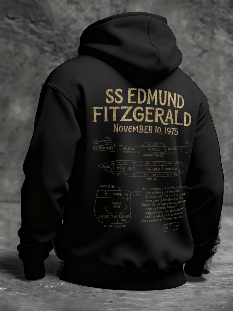 Men's Edmund Fitzgerald Printed Hoodie