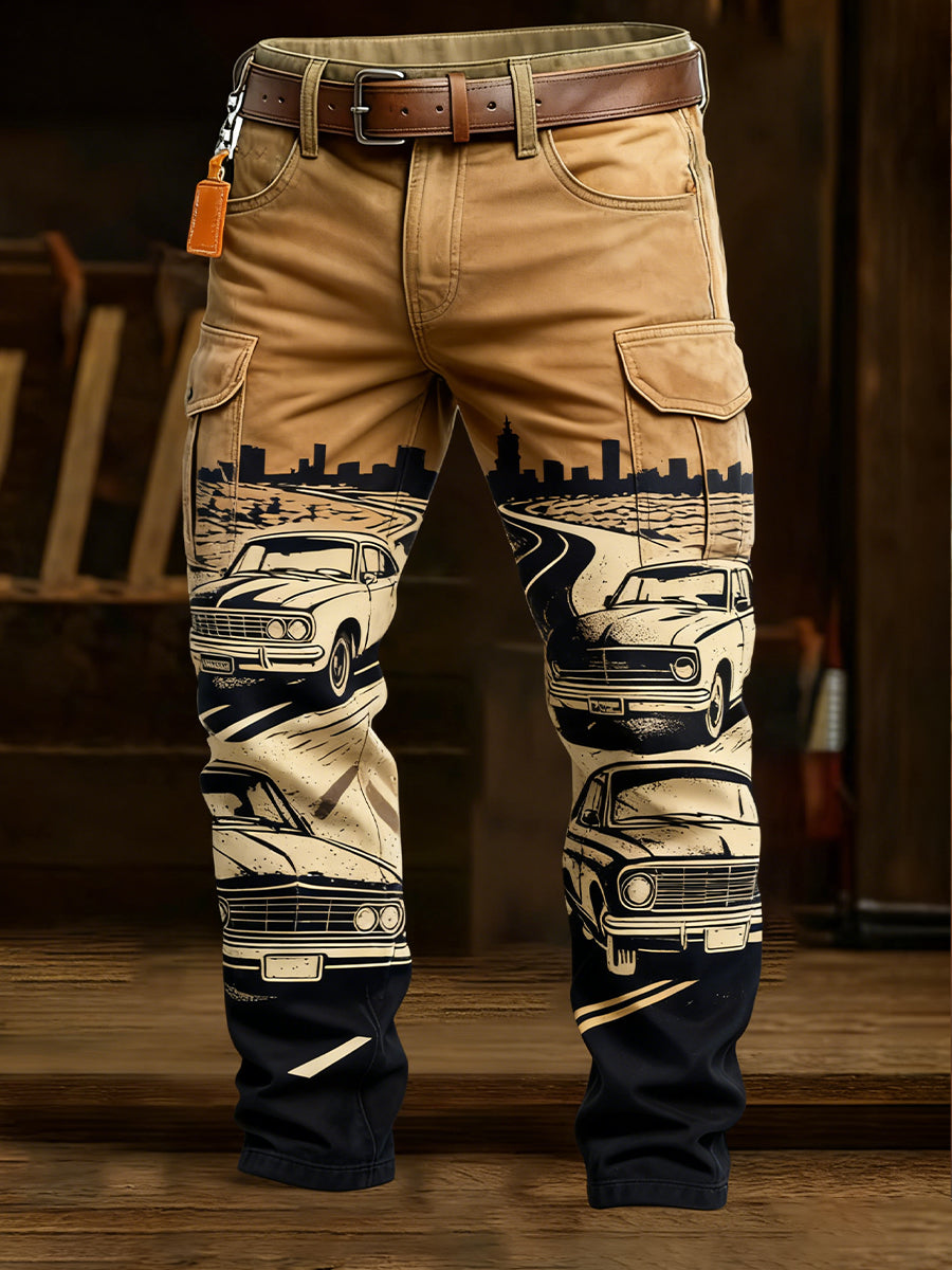 Men's Retro Business Style Casual Work Trousers