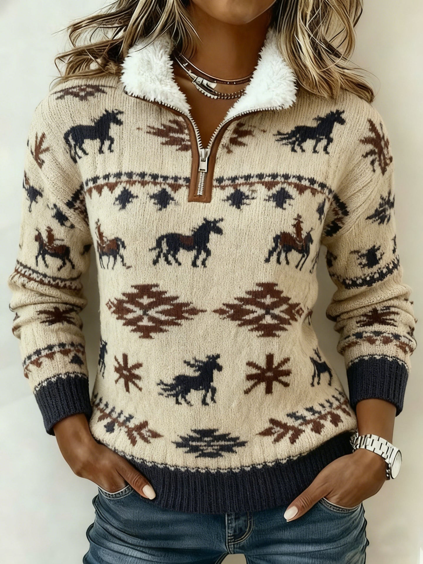 Women's Vintage Printed Sweatshirt