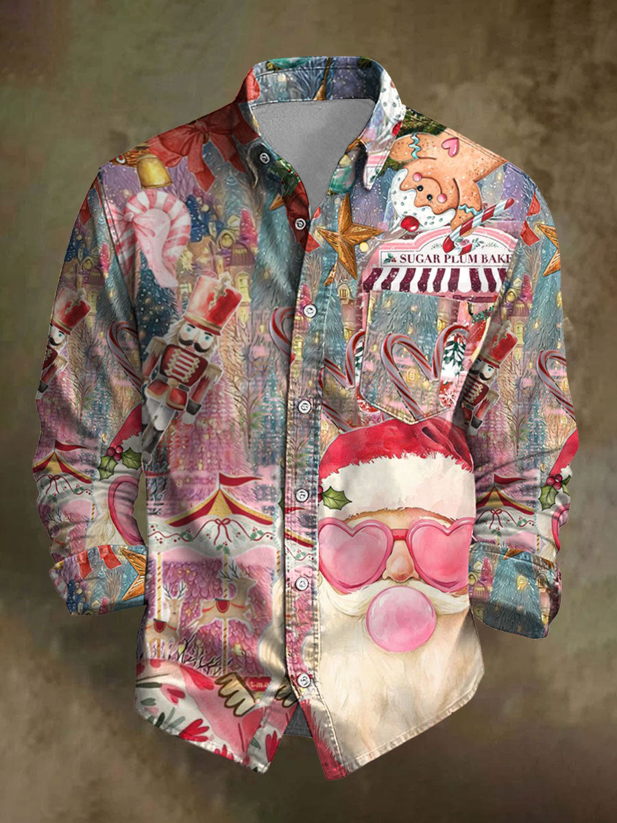Men's Retro Christmas Print Casual Shirt