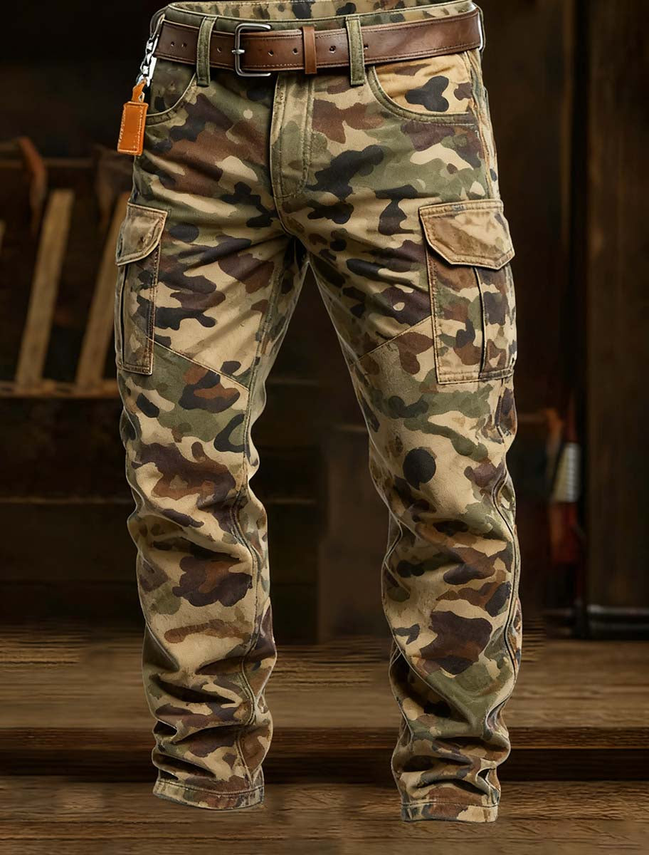 Men's Retro Business Style Casual Work Trousers