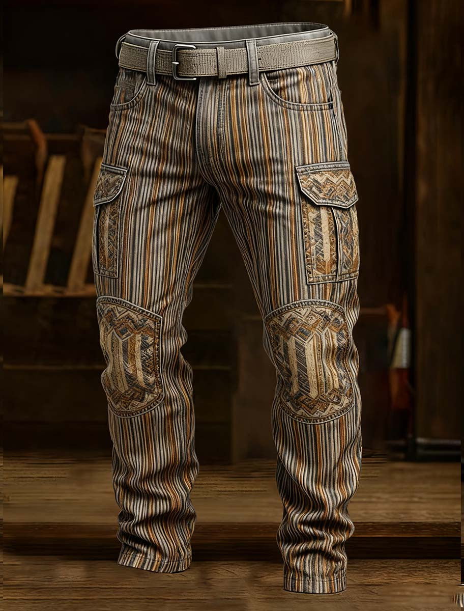 Men's Retro Business Style Casual Work Trousers