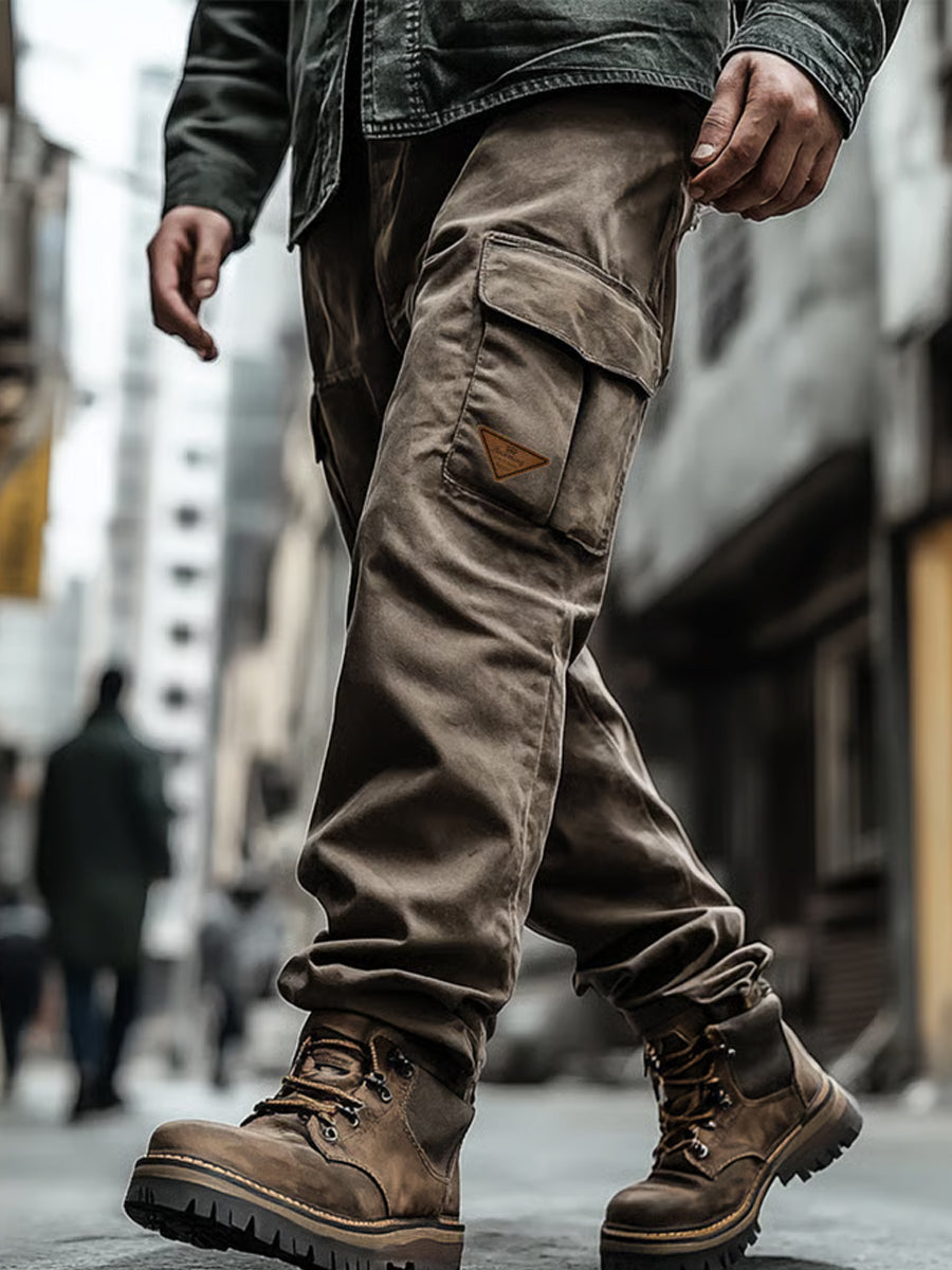 Men's Retro Business Style Casual Work Trousers