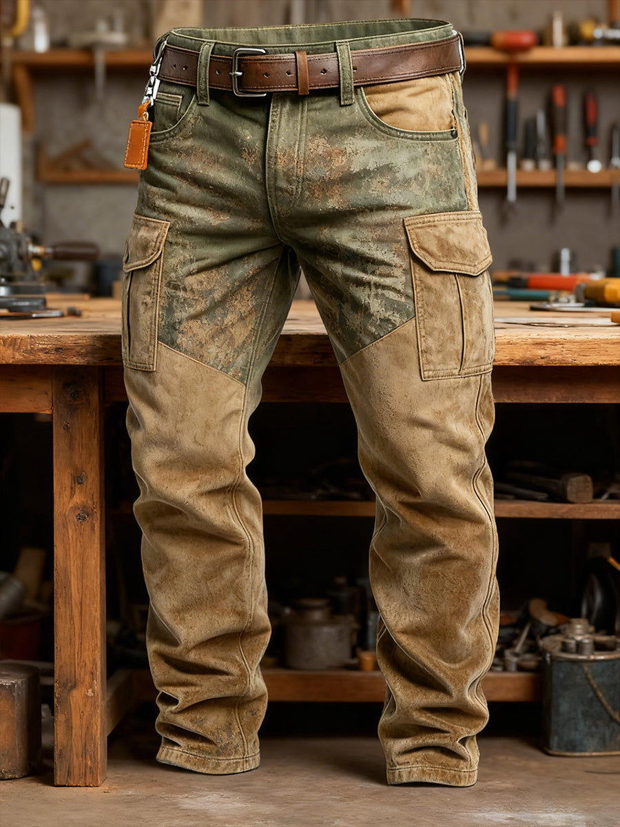 Men's Retro Business Style Casual Work Trousers