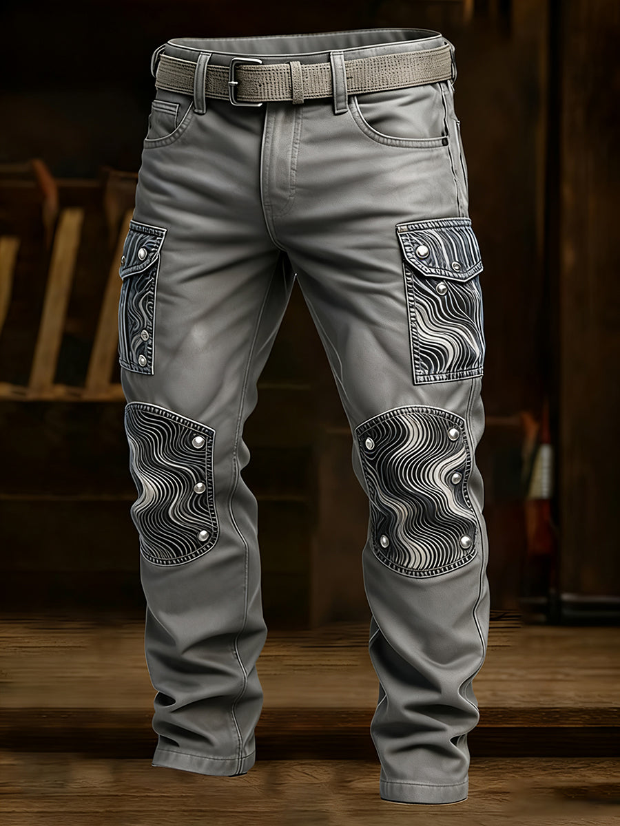 Men's Retro Business Style Casual Work Trousers