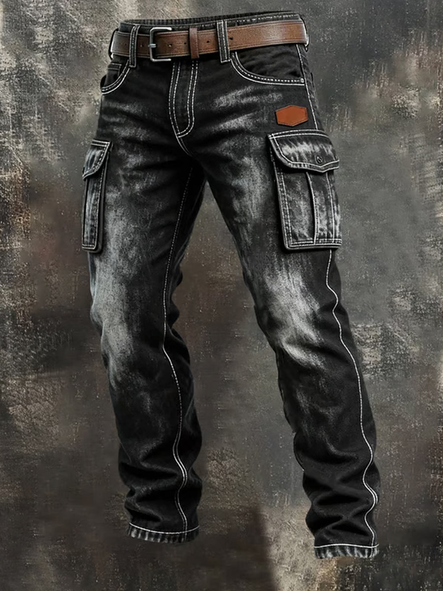 Men's Retro Business Style Casual Work Trousers