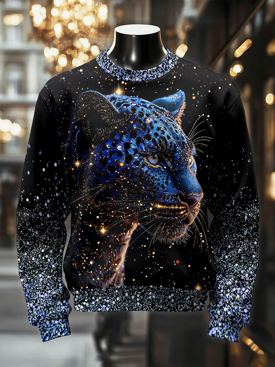 Men's Retro Luxurious Tiger Print Casual Sweatshirt