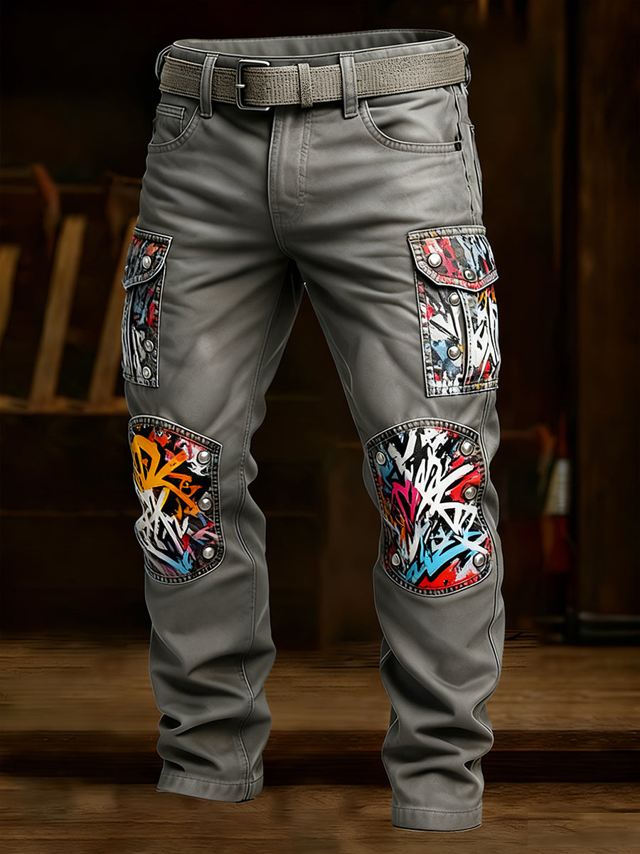 Men's Retro Business Style Casual Work Trousers