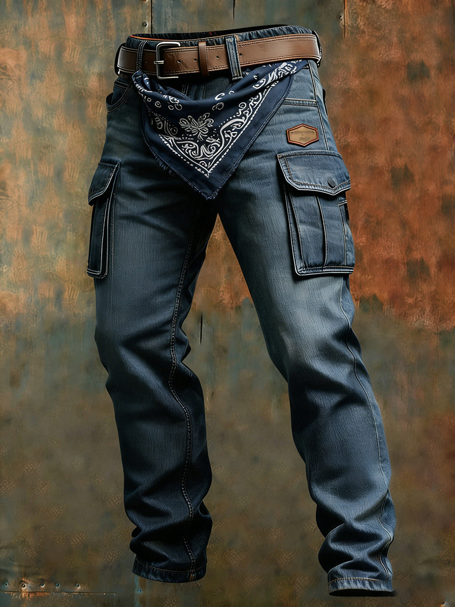 Men's Retro Business Style Casual Work Trousers