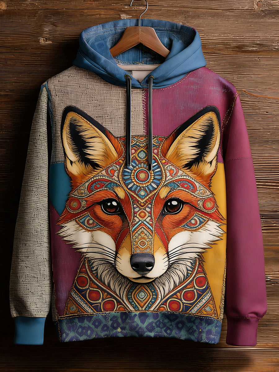 Unisex Retro Animal Art Print Comfortable Casual Sweatshirt