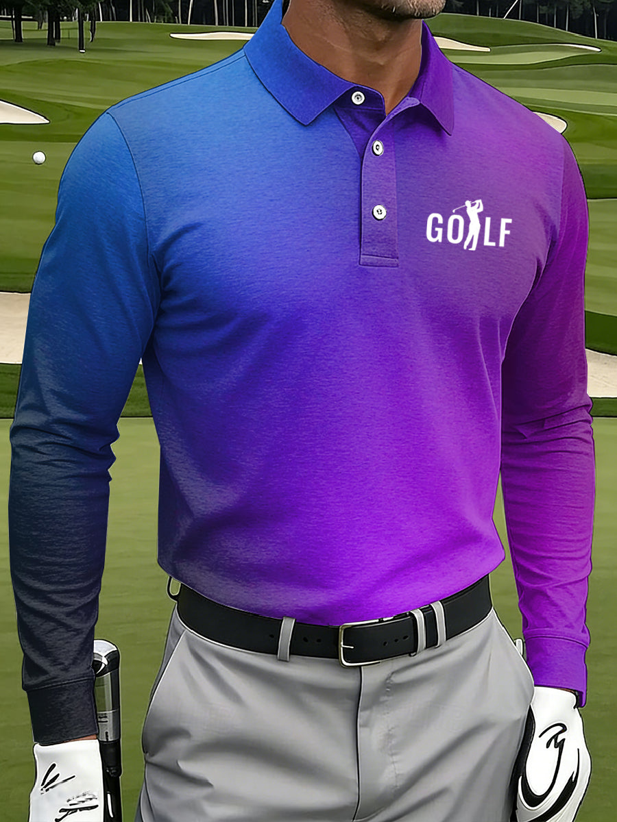 Men's Vintage Business Style Printed Casual Polo Shirt