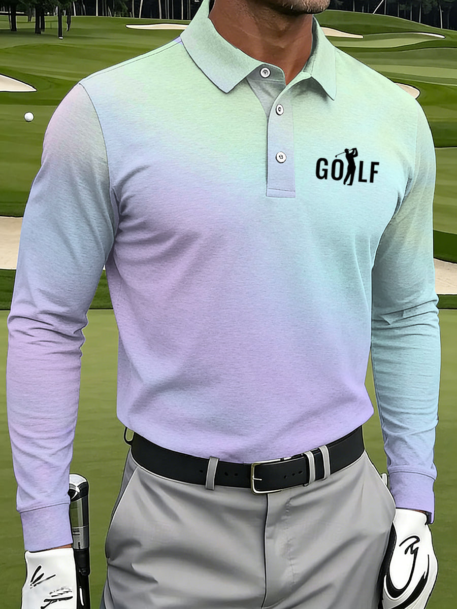 Men's Vintage Business Style Printed Casual Polo Shirt