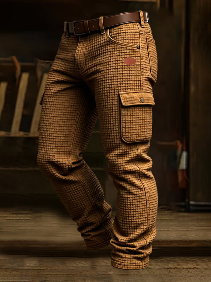 Men's Retro Business Style Casual Work Trousers