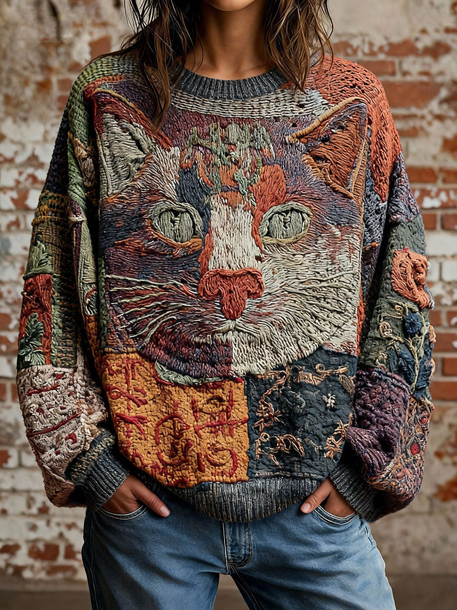 Women's Artistic Cat Vintage Tops