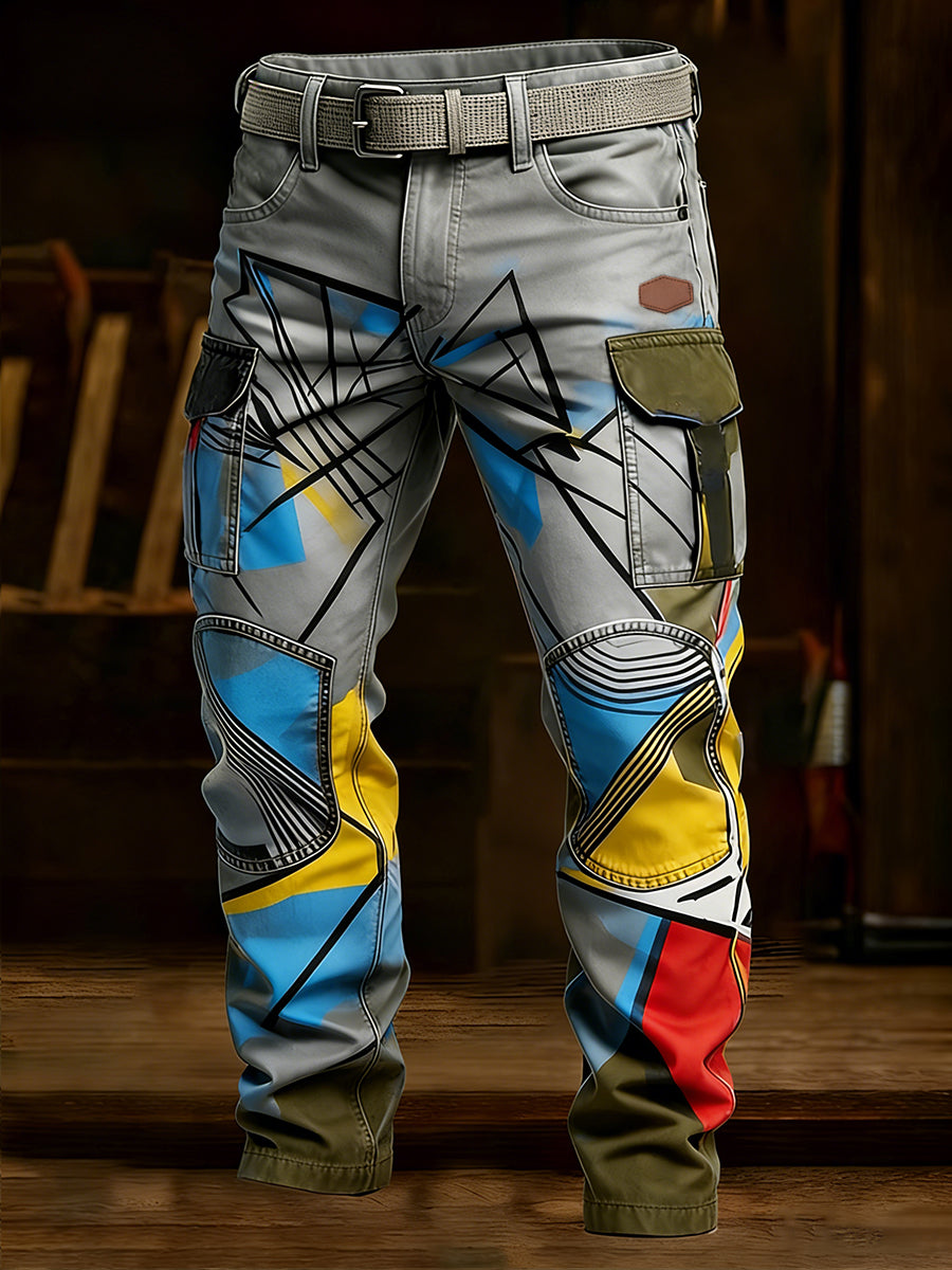 Men's Retro Business Style Casual Work Trousers