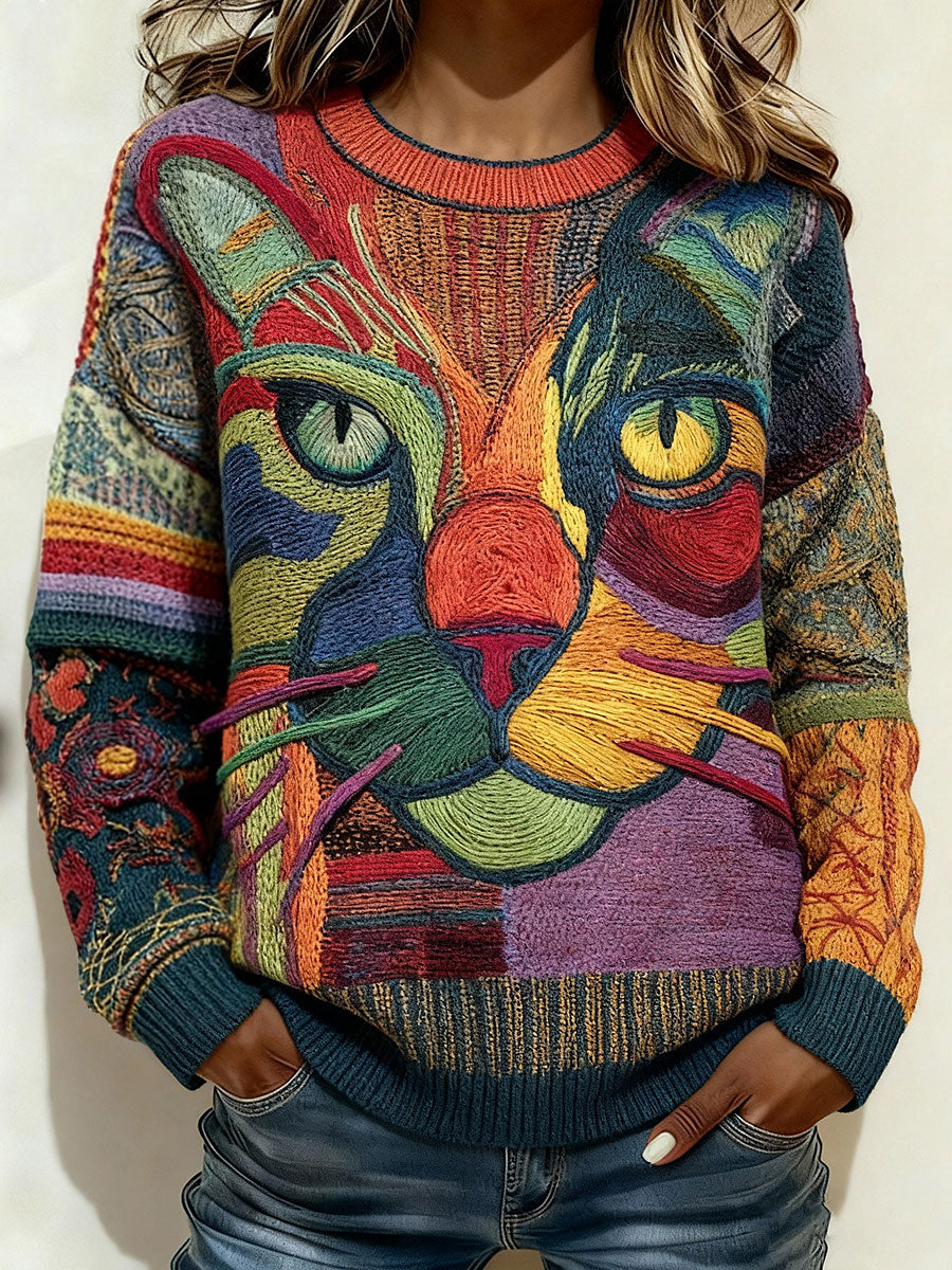 Women's Art Cat Vintage Tops
