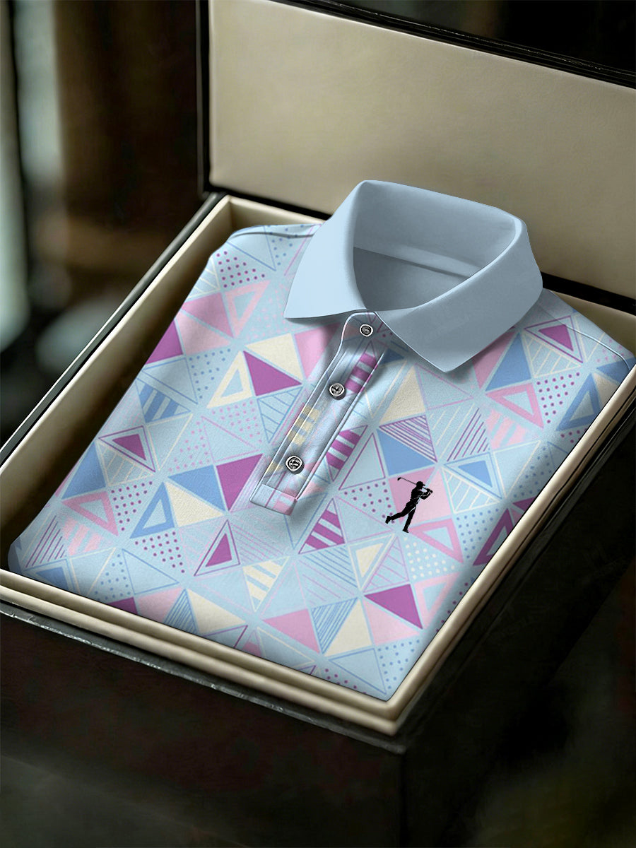 Men's Vintage Business Style Printed Casual Polo Shirt