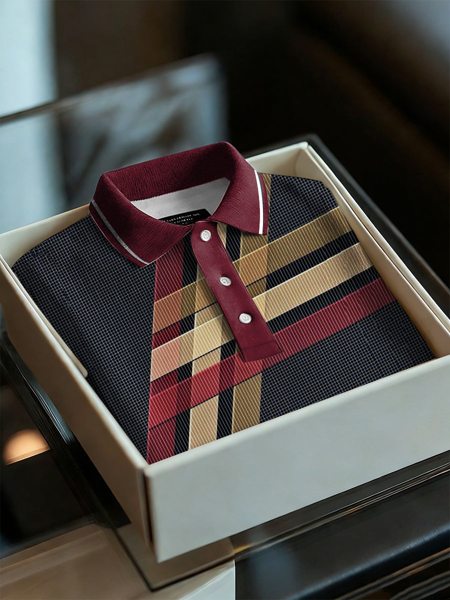 Men's Business Style Polo Collar Casual Short Sleeved Shirt