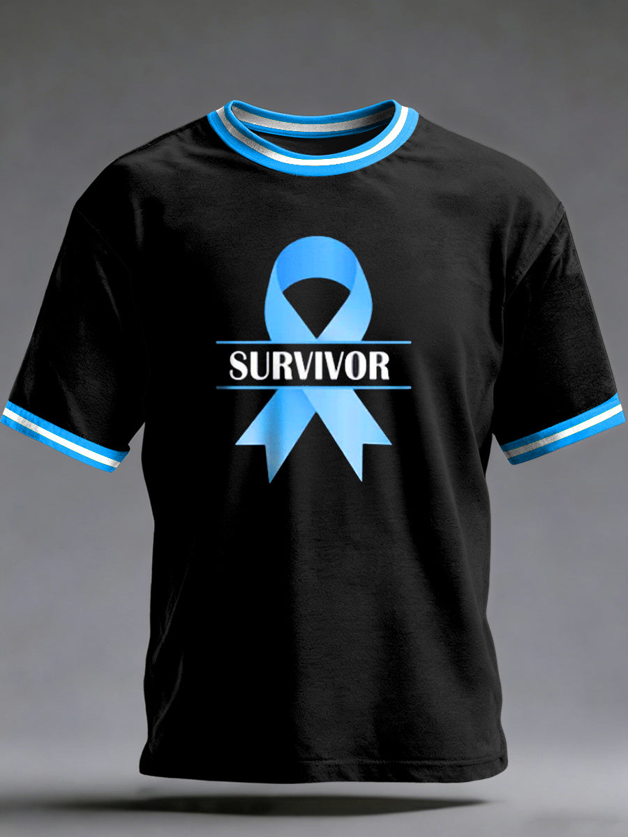 Men's Prostate Cancer Printed Vintage Fashion Loose Short Sleeve T-Shirt