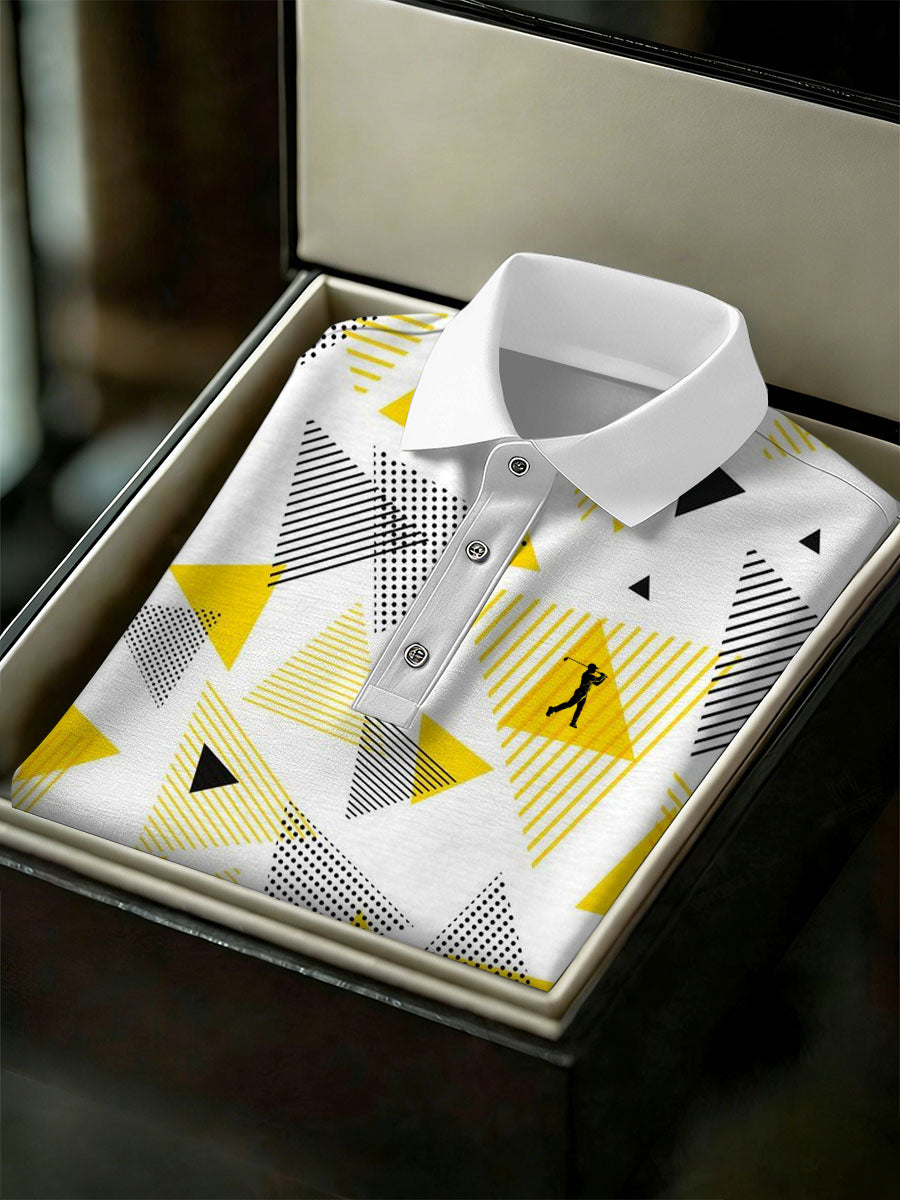 Men's Vintage Business Style Printed Casual Polo Shirt