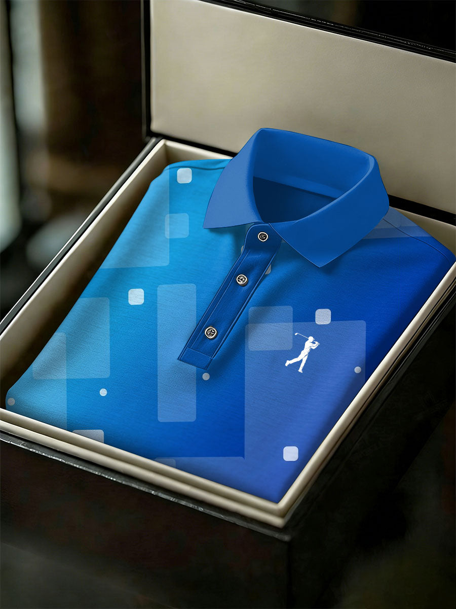 Men's Vintage Business Style Printed Casual Polo Shirt