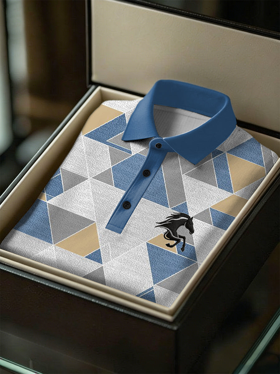 Men's Business Style Polo Collar Casual Short Sleeved Shirt