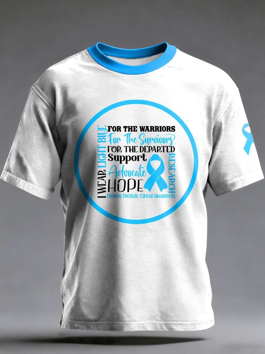 Men's Prostate Cancer Printed Vintage Fashion Loose Short Sleeve T-Shirt