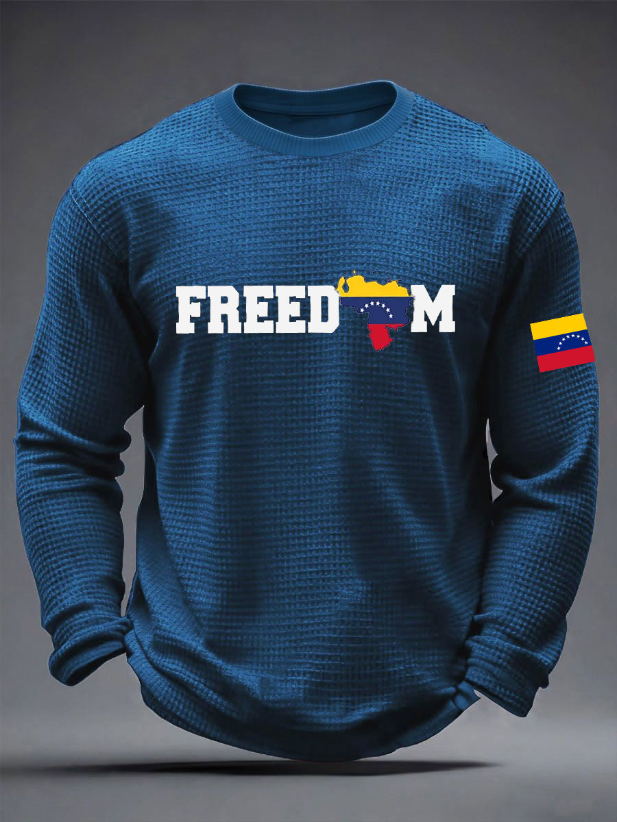 Men's Freedom Venezuela Waffle Long Sleeve T-Shirt