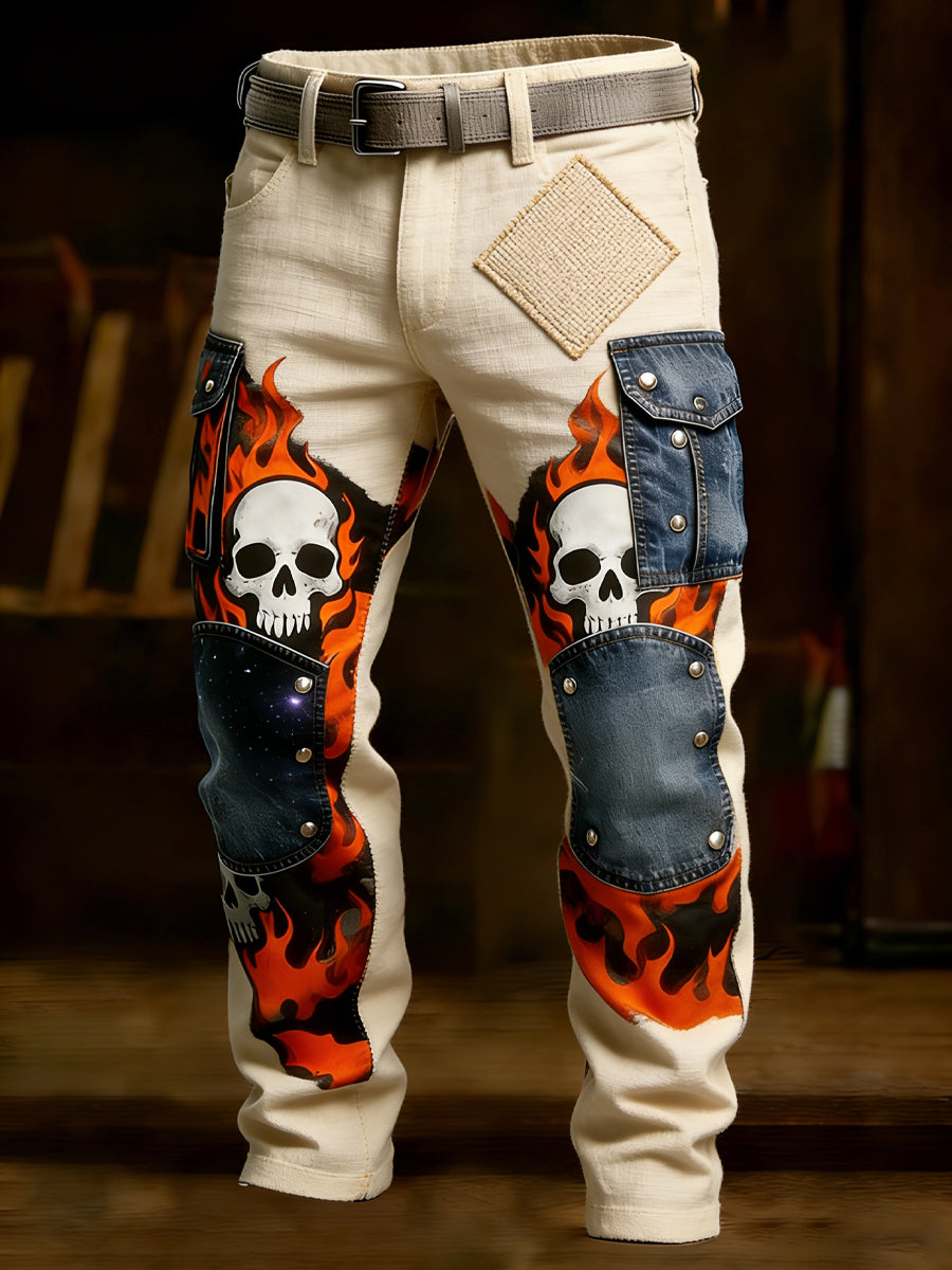 Men's Retro Business Style Casual Work Trousers