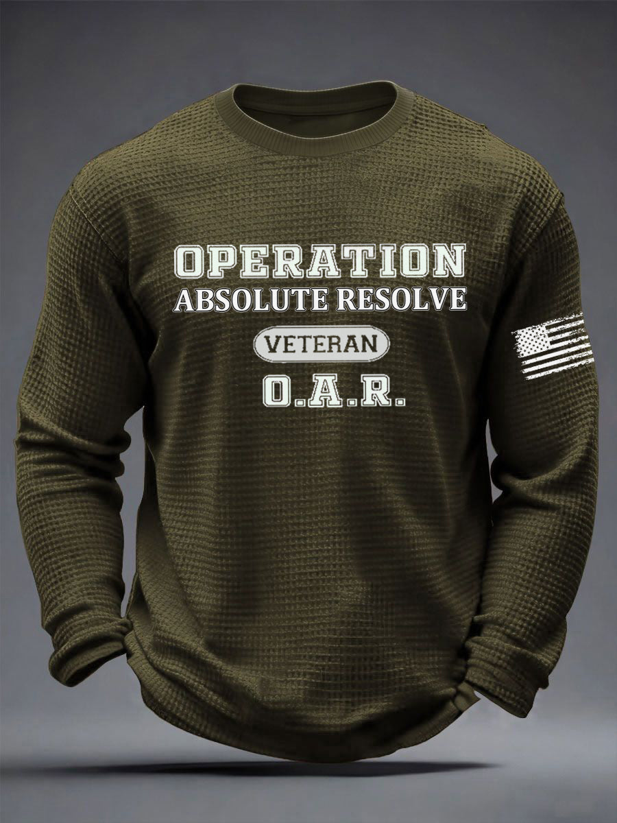 Men's Operation Absolute Resolve Printed Waffle Long Sleeve T-Shirt