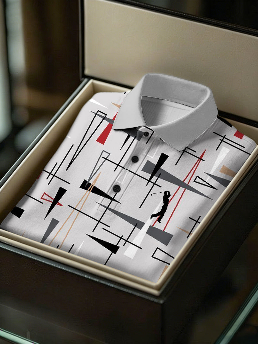 Men's Business Style Polo Collar Casual Short Sleeved Shirt