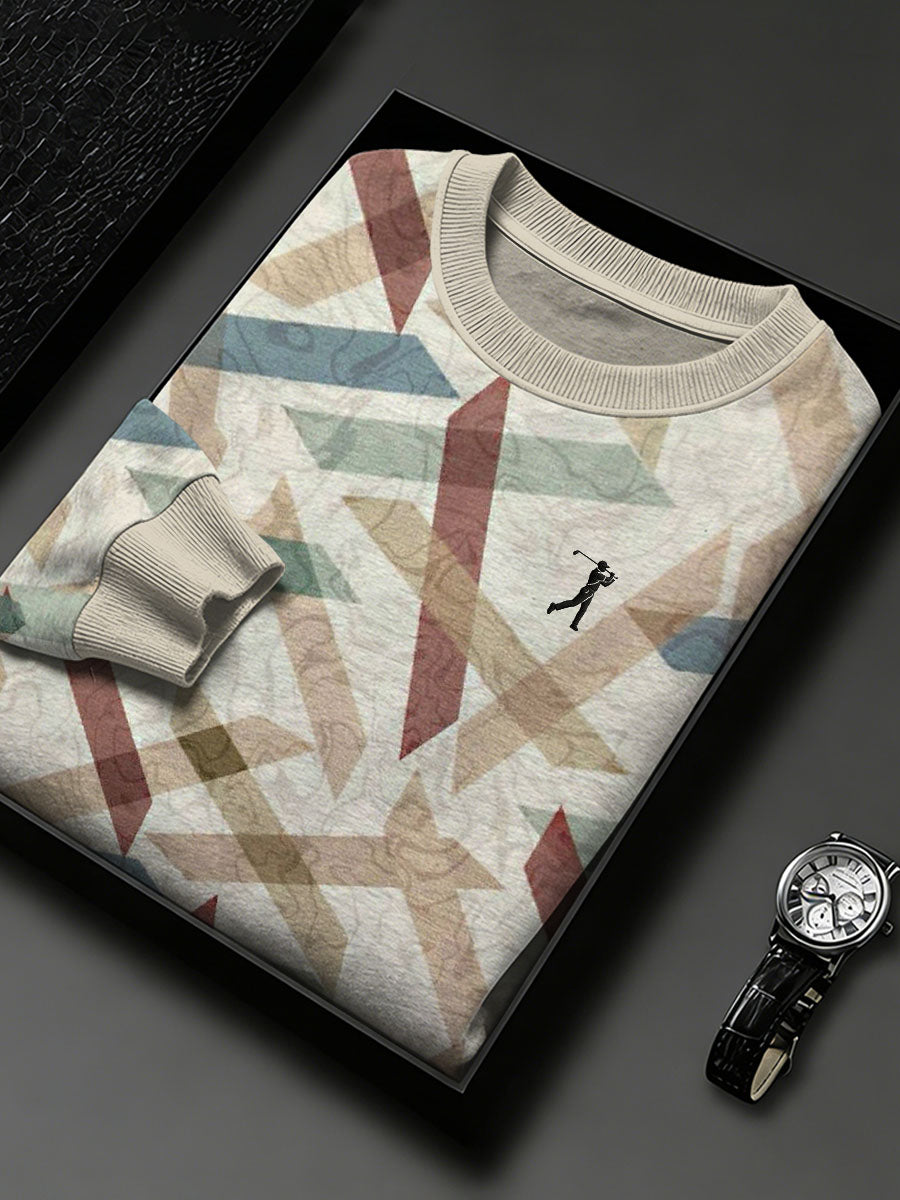 Men's Vintage Business Style Printed Casual Sweatshirt