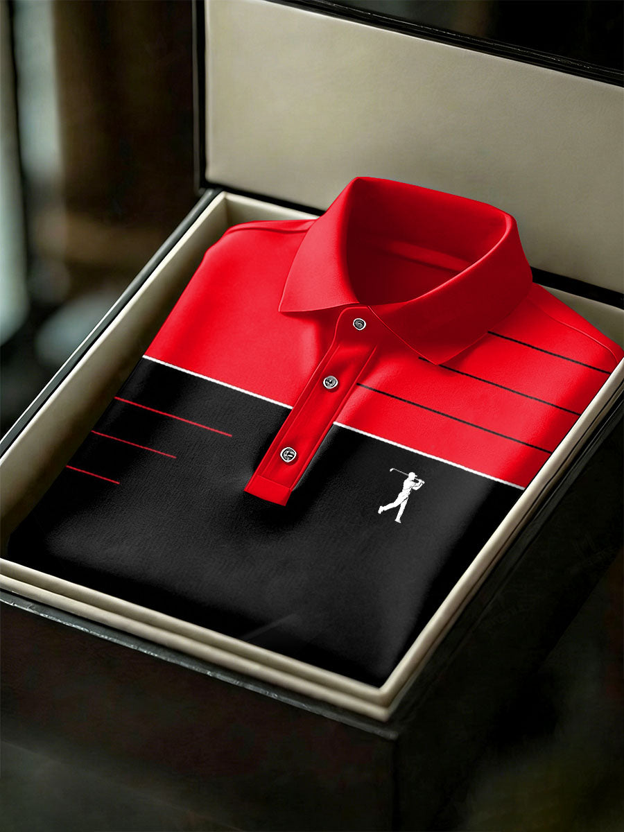 Men's Vintage Business Style Printed Casual Polo Shirt