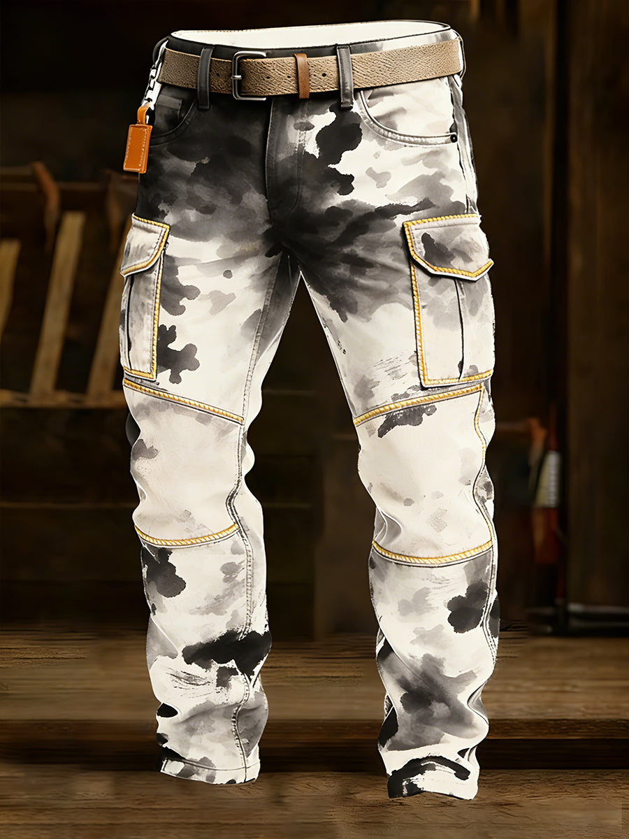 Men's Retro Business Style Casual Work Trousers
