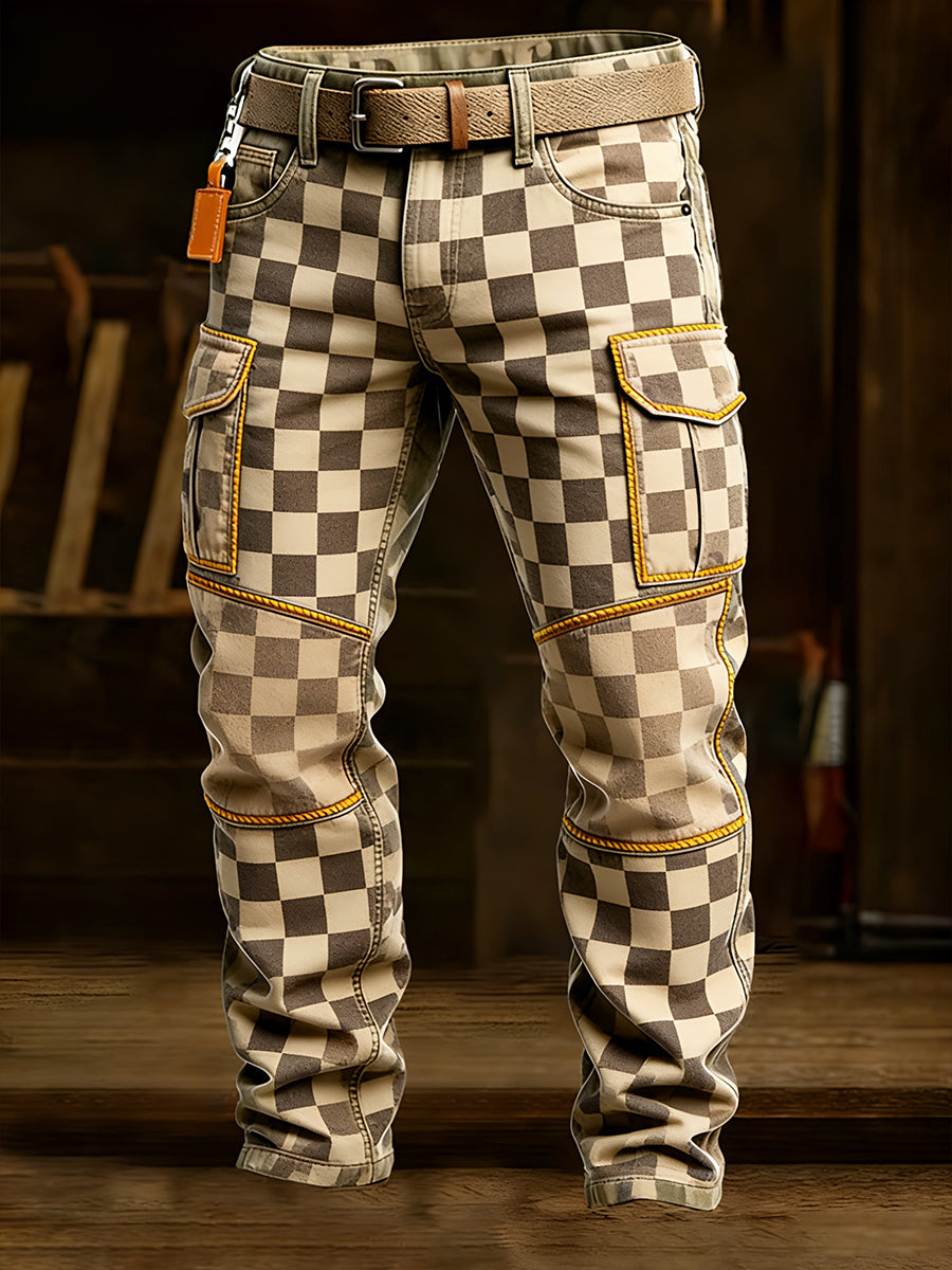 Men's Retro Business Style Casual Work Trousers