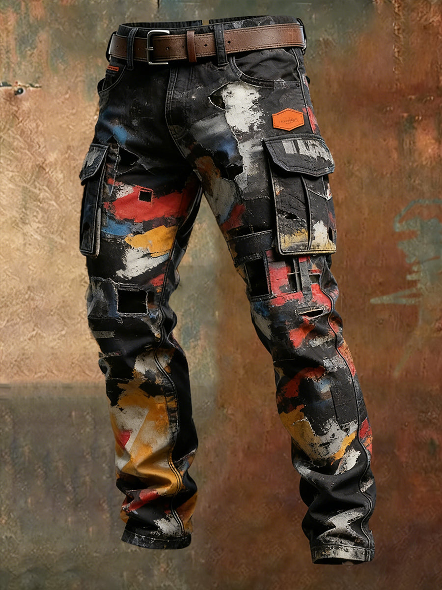 Men's Retro Business Style Casual Work Trousers