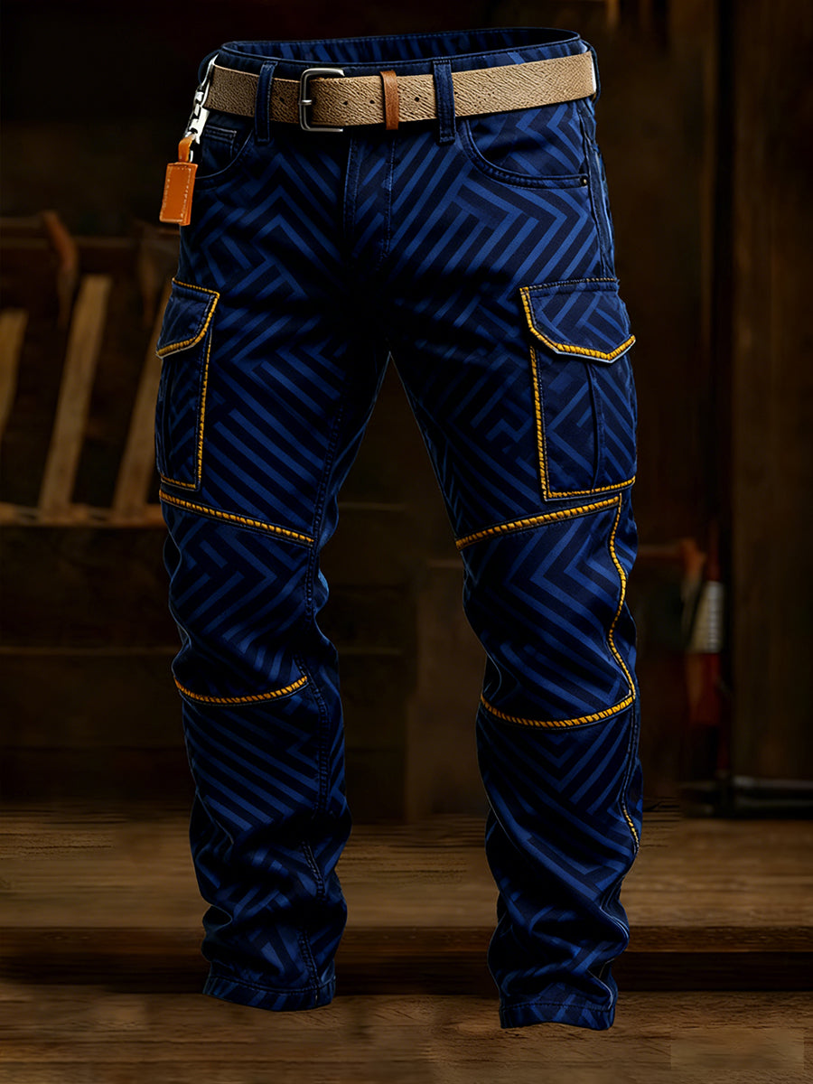 Men's Retro Business Style Casual Work Trousers